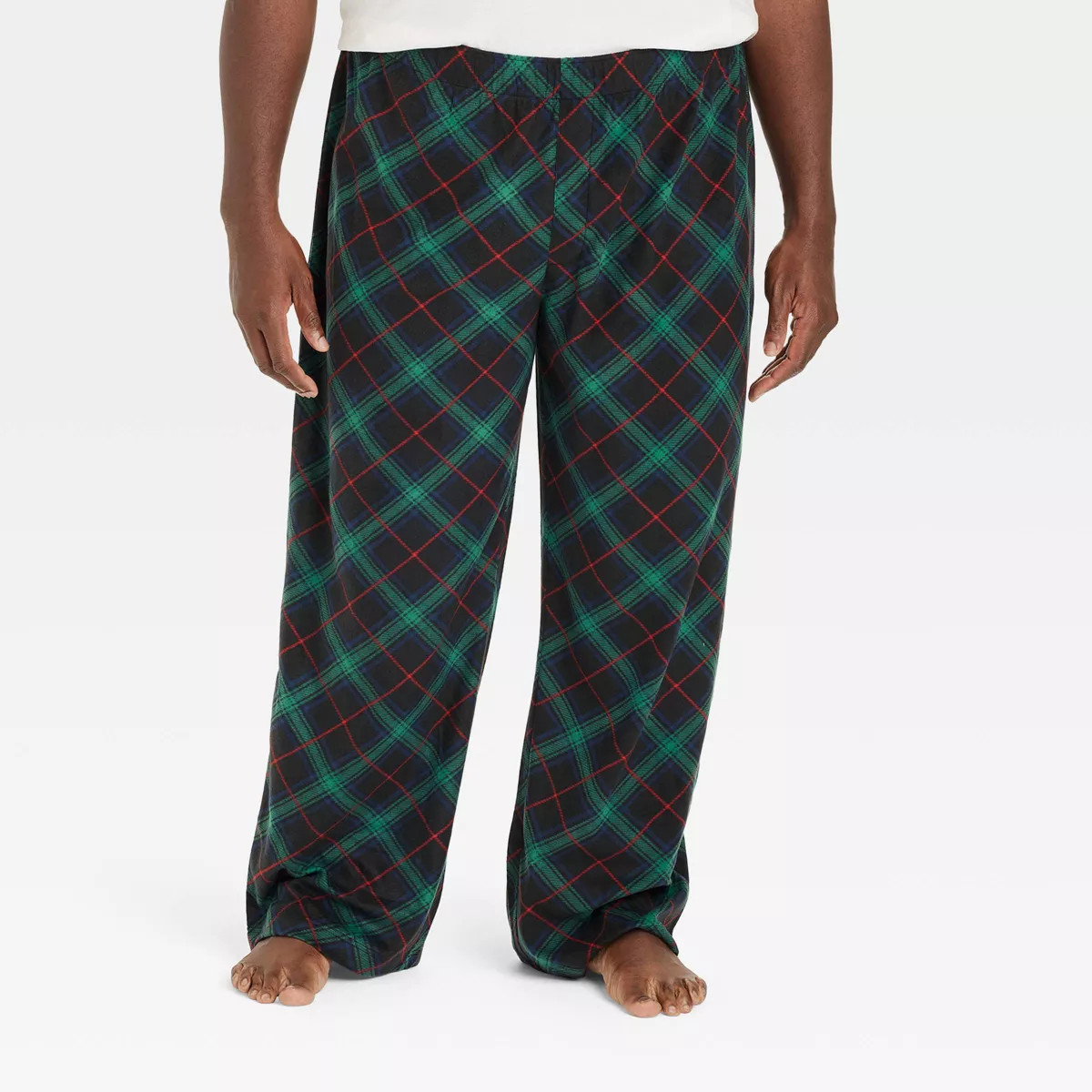 Men's Plaid Microfleece Holiday Matching Family Pajama Pants - Wondershop™ Black | Target
