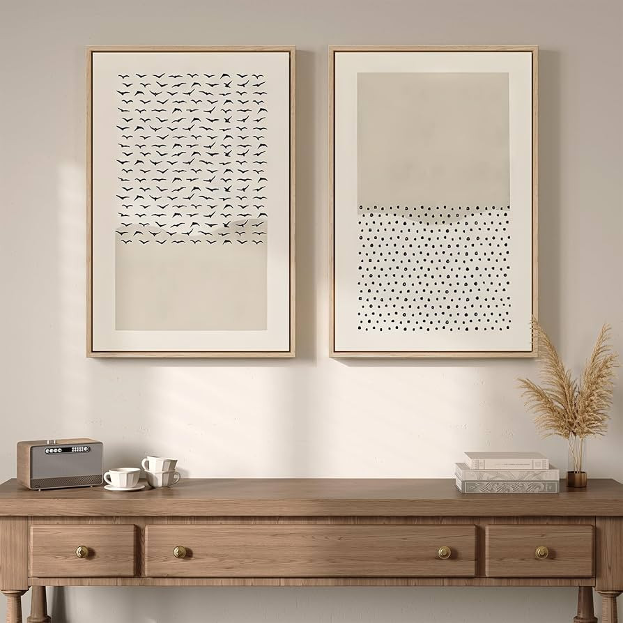 Framed Minimalist Christian Wall Art, Set of 2 Neutral Beige Biblical Prints, Abstract Artwork De... | Amazon (US)