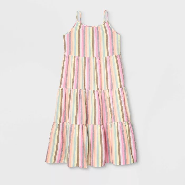 Girls' Tiered Woven Maxi Sleeveless Dress - Cat & Jack™ | Target