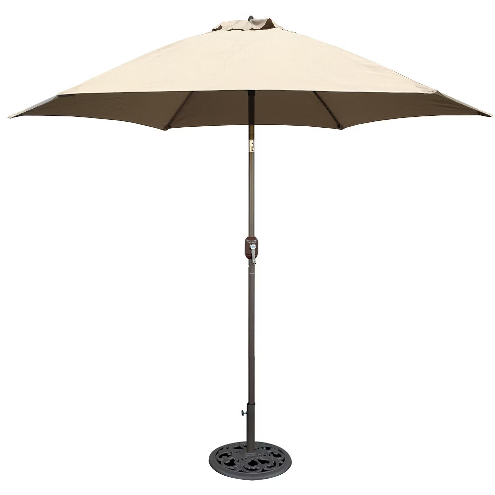9' Round Crank Patio Umbrella - Beige | Target