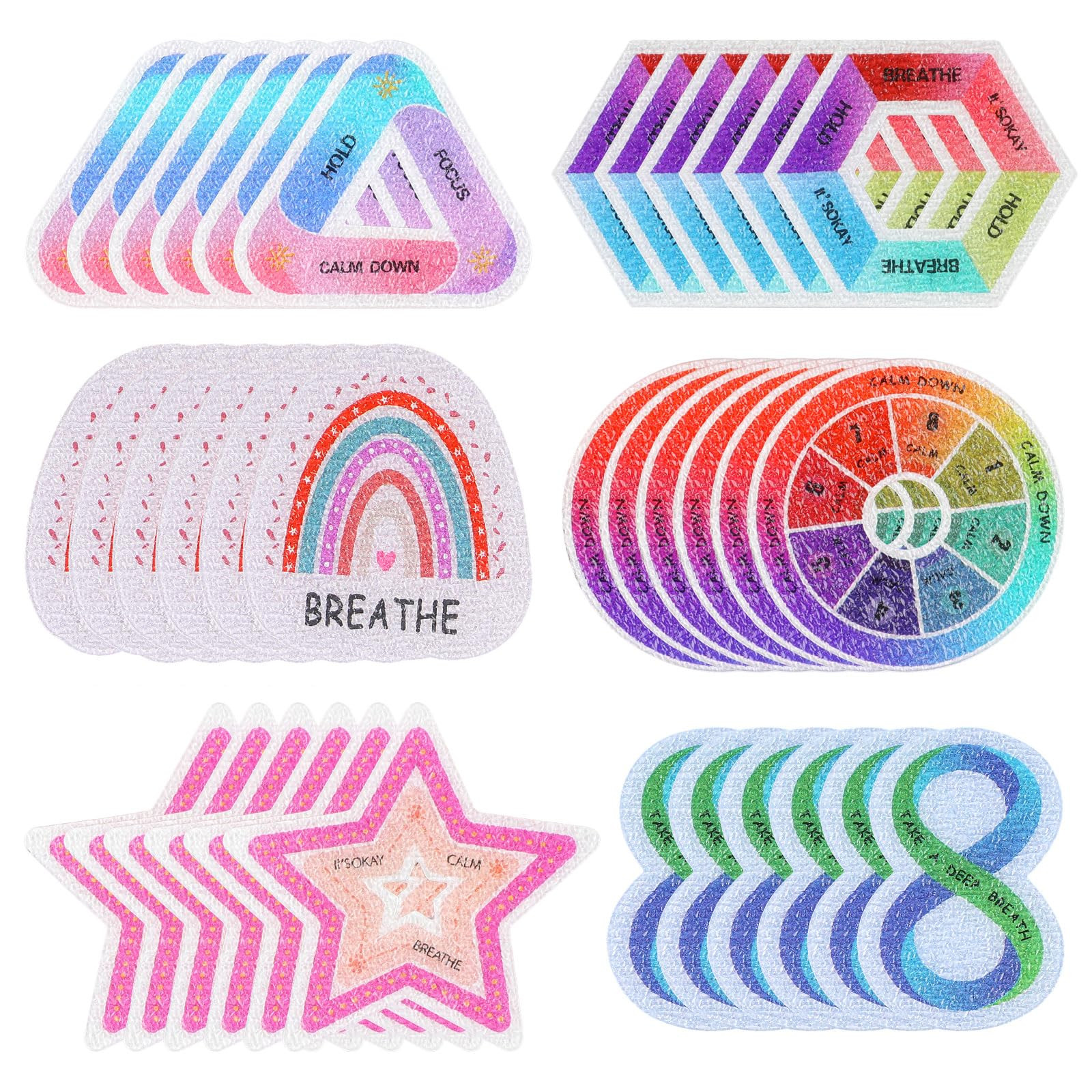 CCINEE 36 Pcs Calm Strips Anxiety Sensory Stickers Tactile Mood Calming Mindfulness Sticker for P... | Amazon (US)