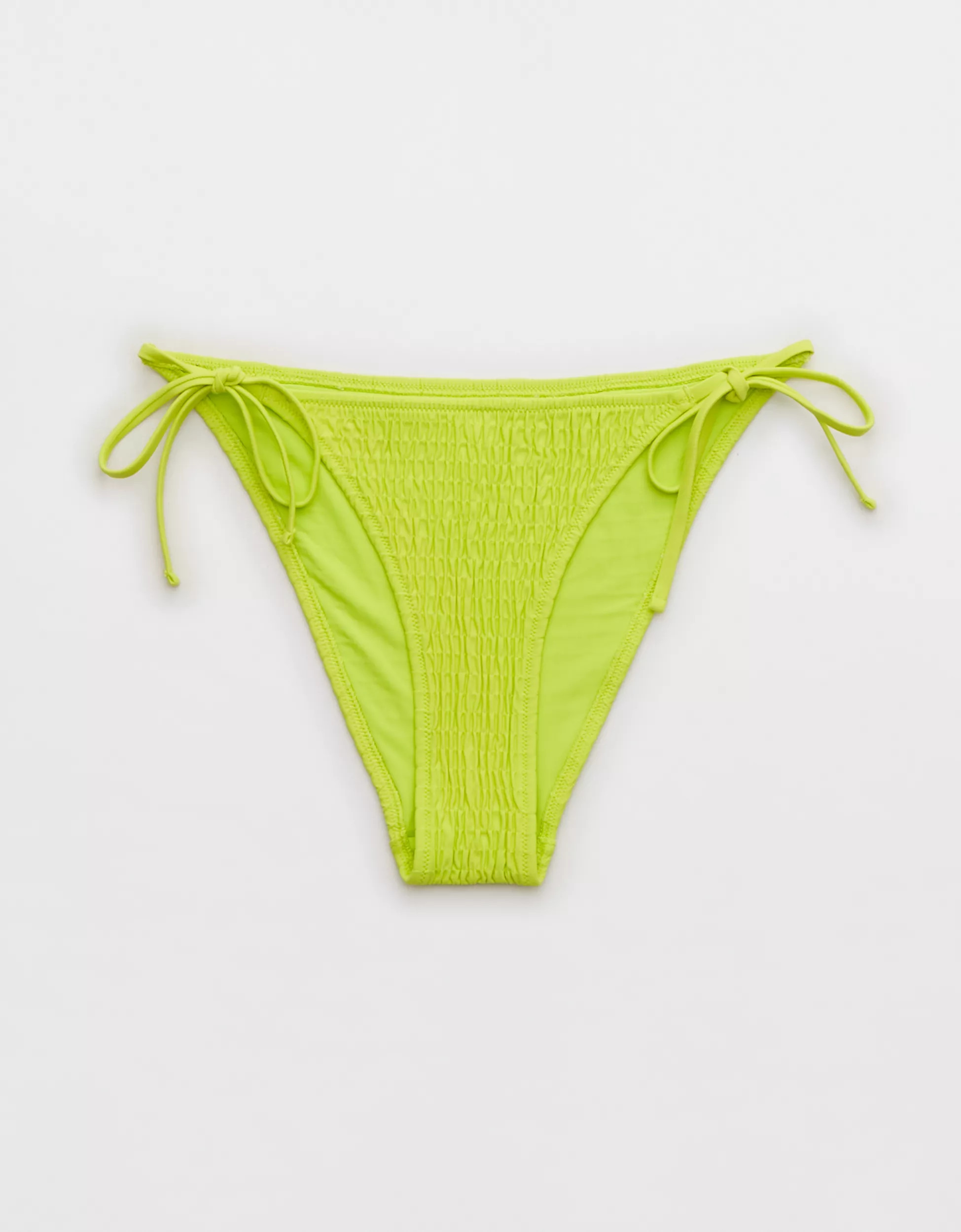 Aerie Smocked Tie Cheeky Bikini Bottom | American Eagle Outfitters (US & CA)