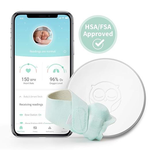 Owlet Smart Sock 2 Baby Monitor - Track Your Infant's Heart Rate & Oxygen Levels | Amazon (US)