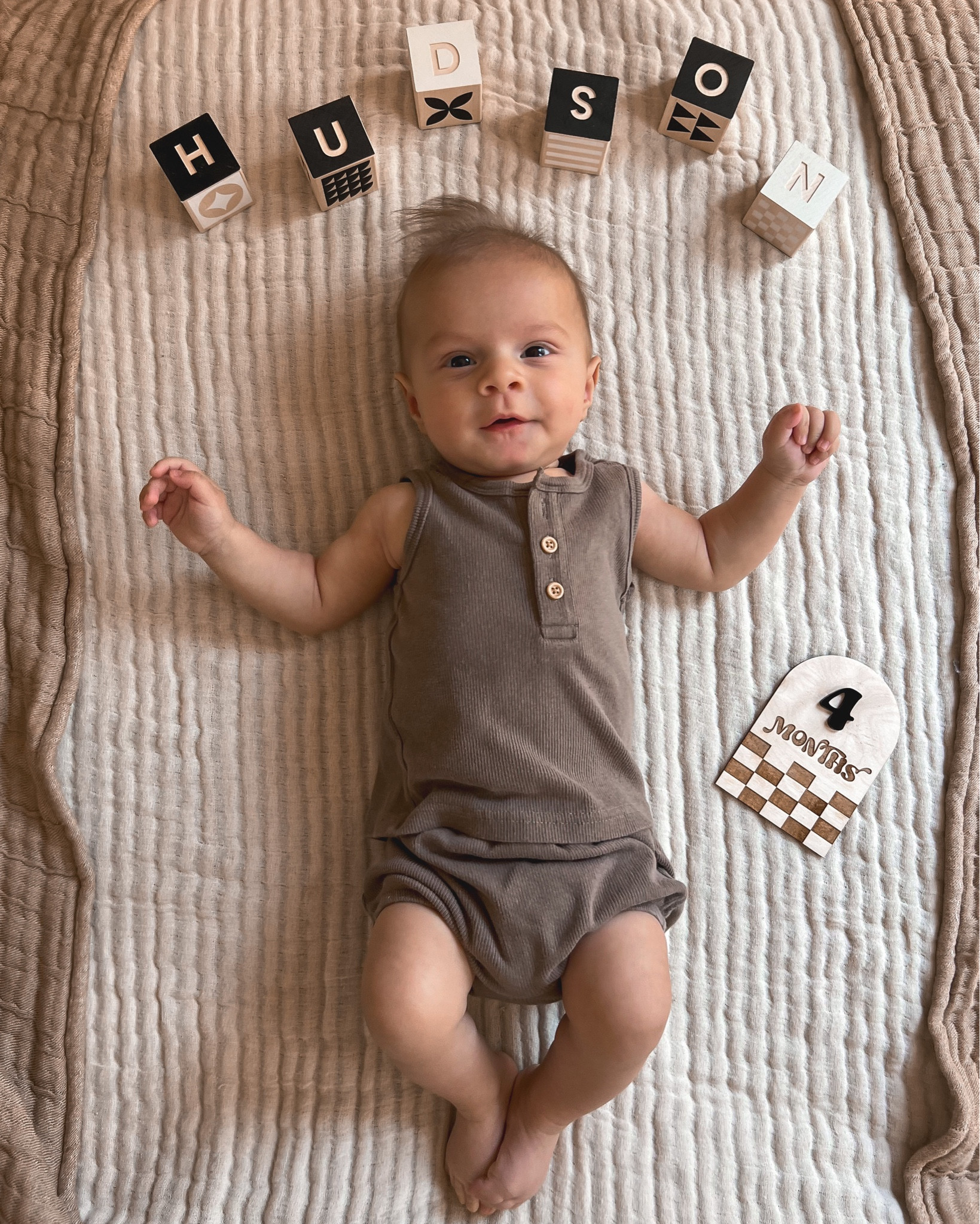 Monthly milestone, baby boy style, baby boy outfit, baby neutral toys

#LTKbump #LTKfamily #LTKbaby