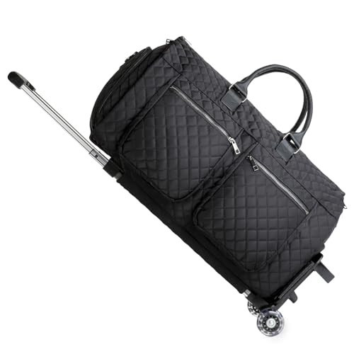 Rolling Garment Bags for Travel,Convertible Duffle Garment Bag Roller Bag Carry on Garment Bag with Wheels Luggage Rolling Weekender Roller Duffle Bags for Travel-Black | Amazon (US)