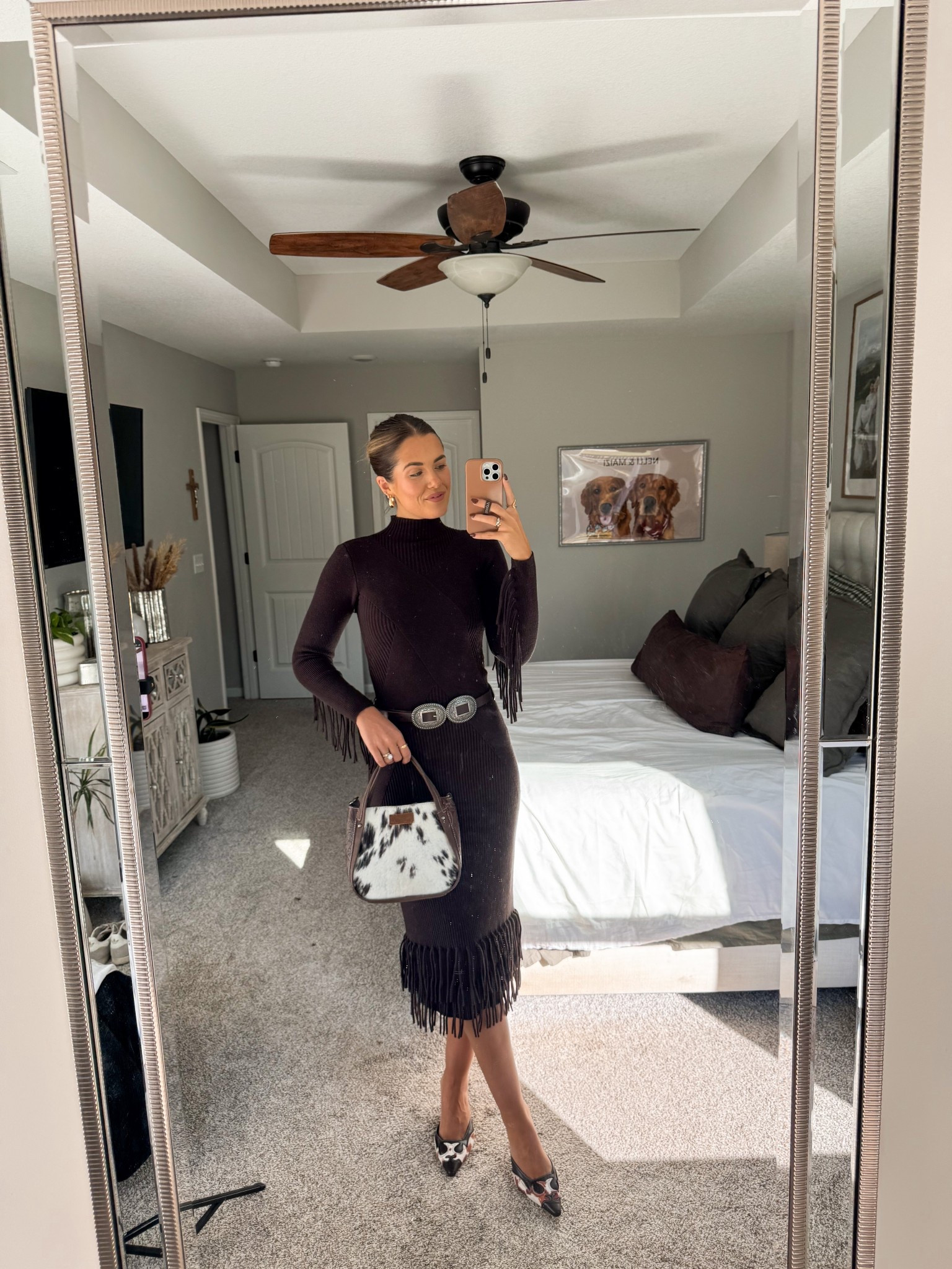 THIS LOOK!! the most gorgeous fringe dress. perfect for a western wedding guest, date night, or the NFR (national final rodeo) 🤎 i’m in a size small. size xs/s in belt :)

#LTKStyleTip #LTKHoliday #LTKSeasonal