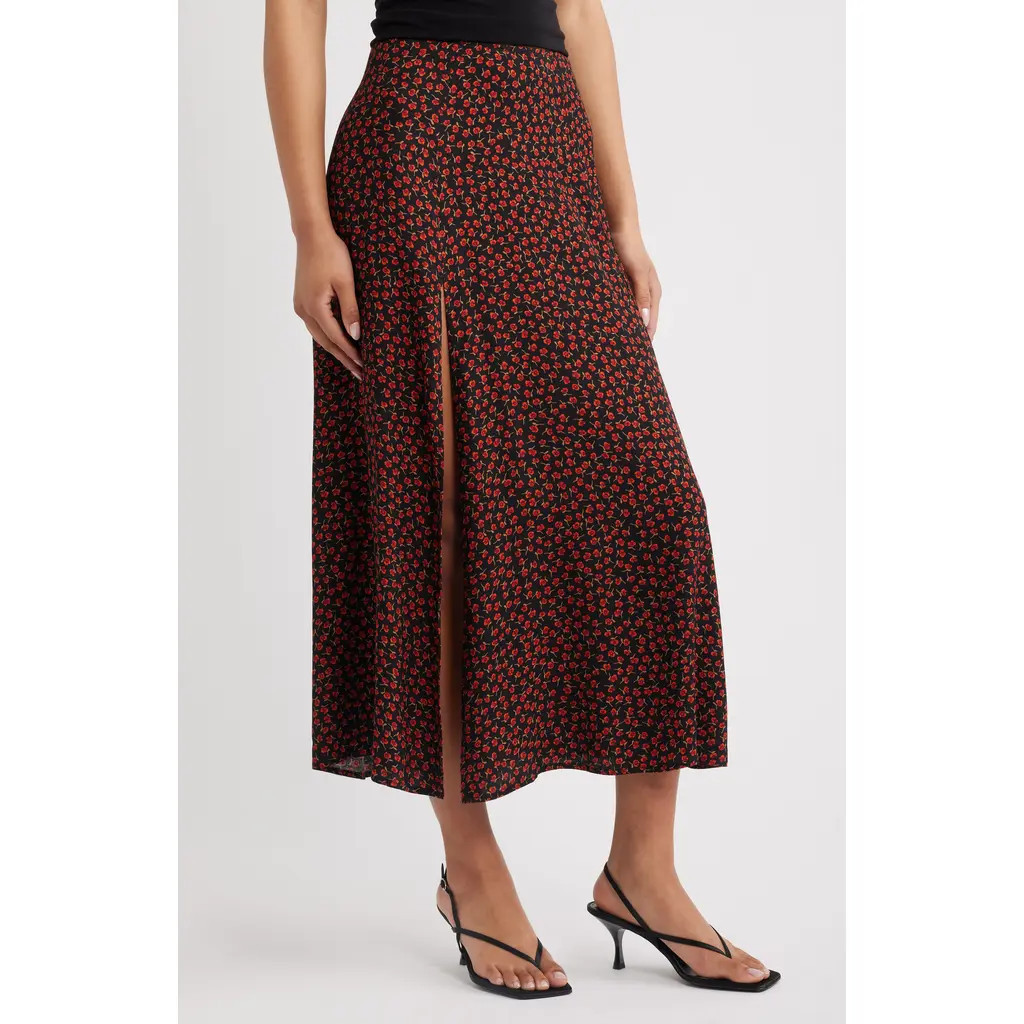 Reformation Zoe Side Slit Midi Skirt in Rowan at Nordstrom, Size 0 | Nordstrom
