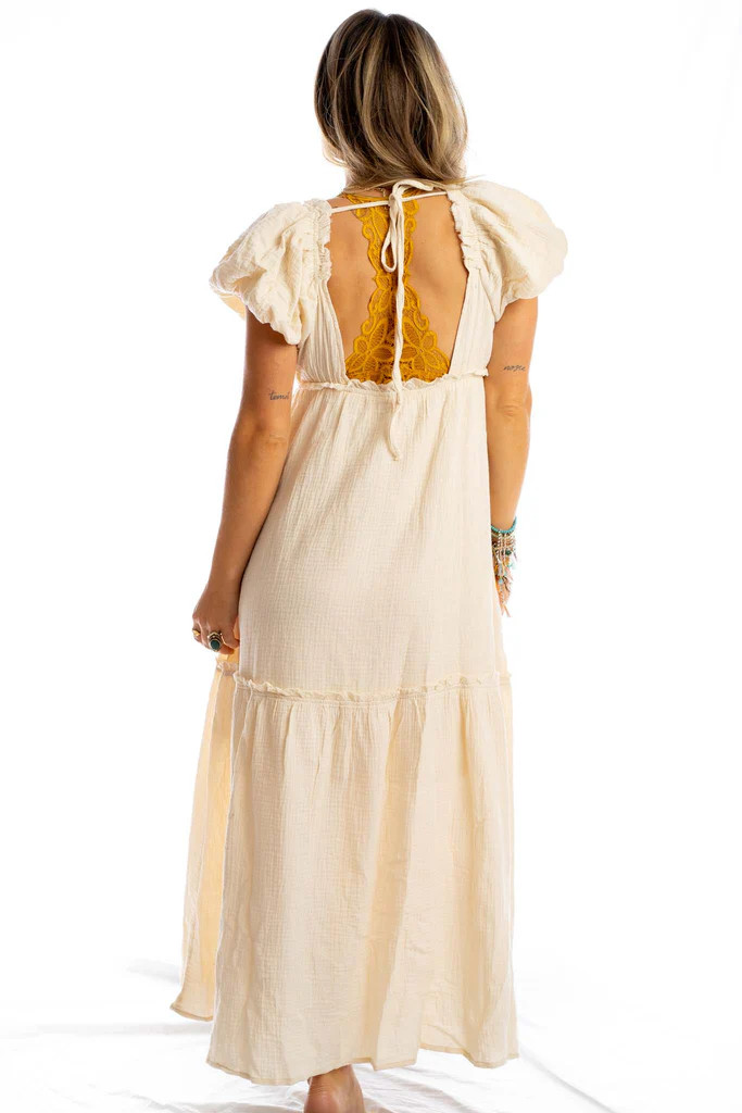 Beloved Sweetheart Neckline Maxi Dress - Natural | Three Bird Nest