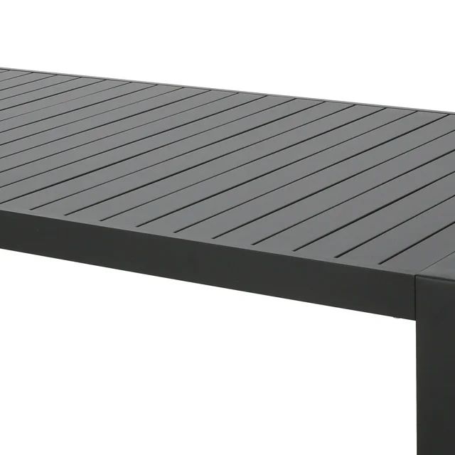 GDF Studio Noah Outdoor Aluminum Rectangular Dining Table Black, 6 Person | Walmart (US)