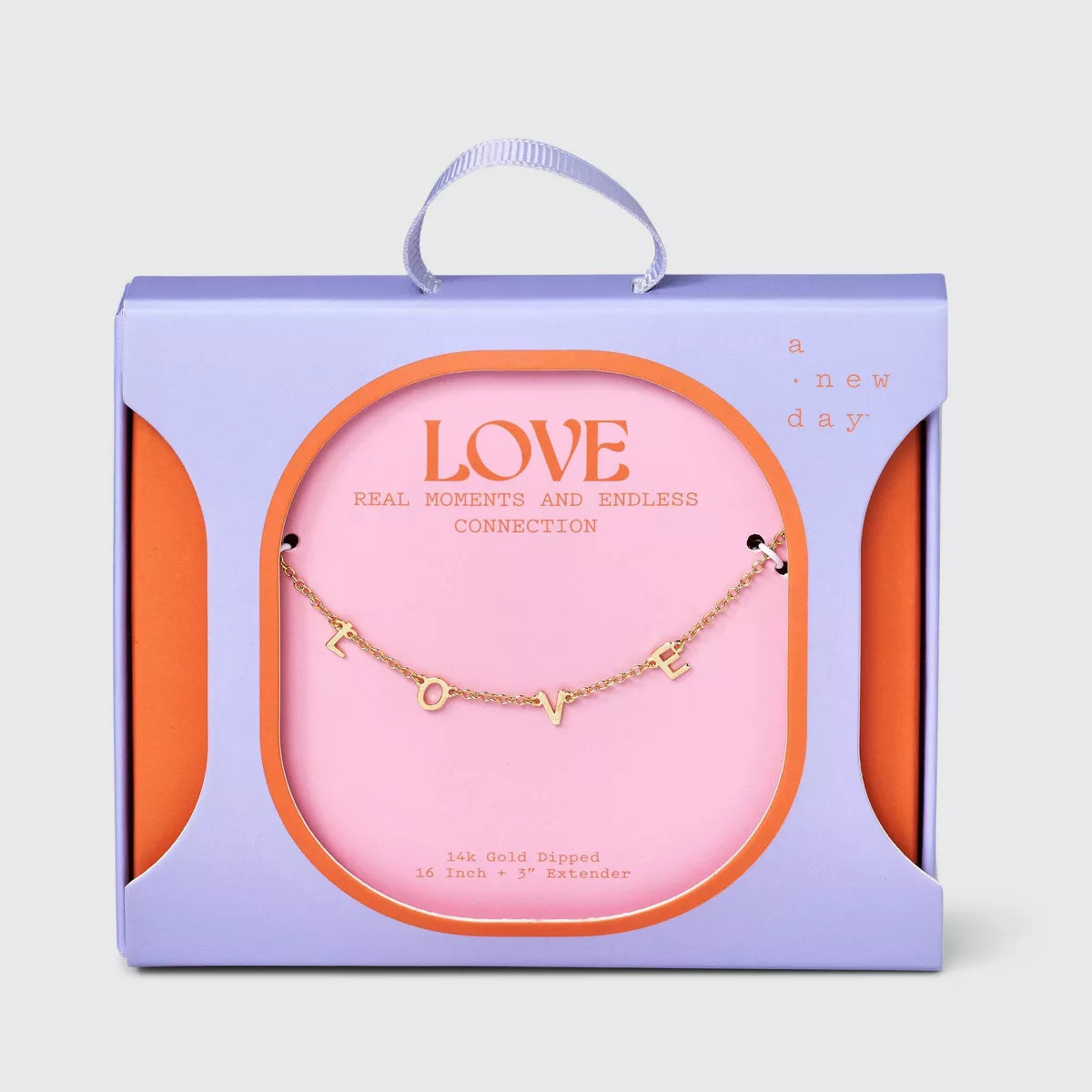 14K Gold Dipped "Love" Station Necklace - A New Day™ Gold | Target