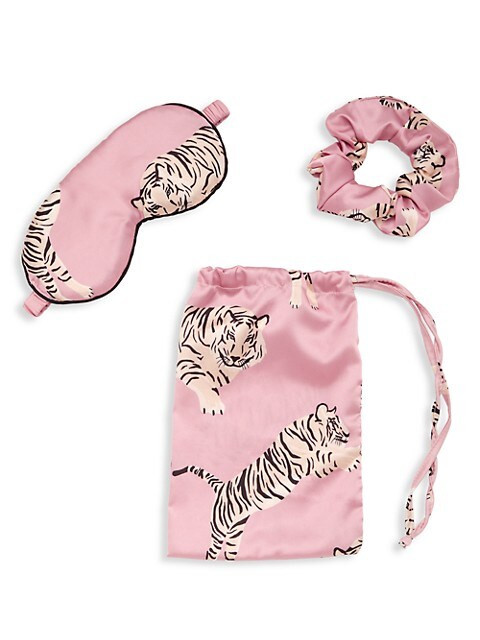 Safari Starry Nights Dalia Tiger-Print 3-Piece Satin Set | Saks Fifth Avenue