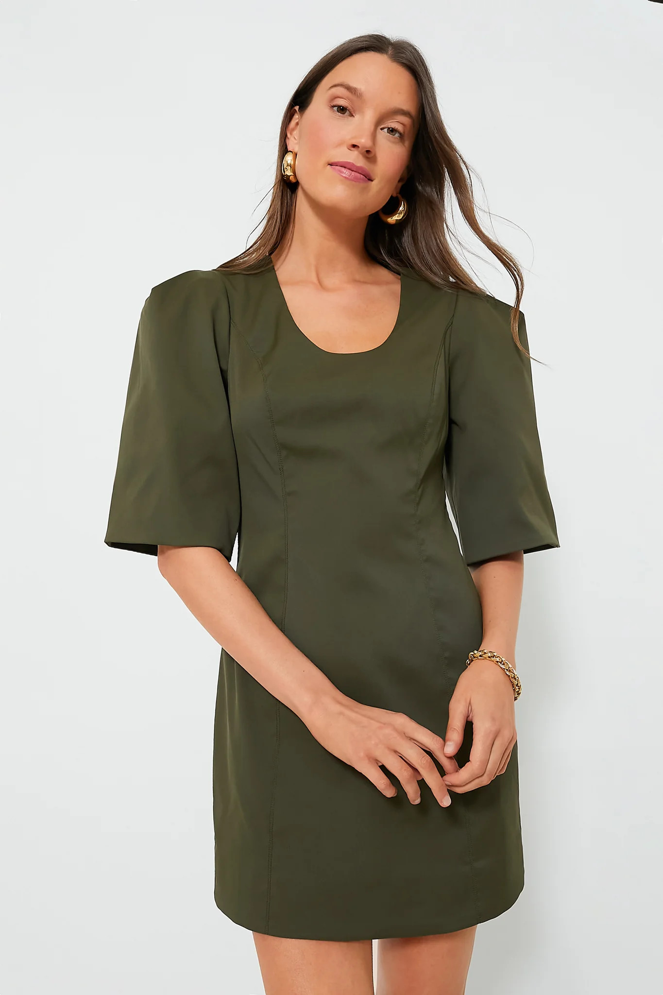 Olive Twill Ariella Dress | Tuckernuck (US)