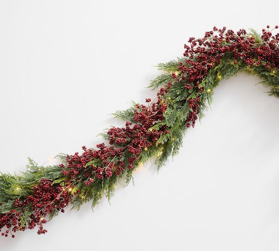 Faux Red Berry Trailing Garland | Pottery Barn (US)