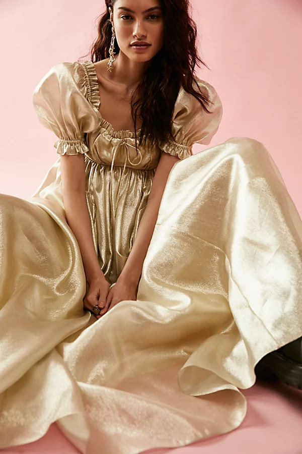 Selkie The Seashell Gown by Selkie at Free People, Champagne, S | Free People (Global - UK&FR Excluded)