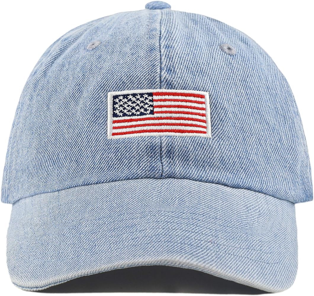 USA Flag & Embroidery Premium 100% Cotton Low Profile Adjustable Baseball Dad Cap | Amazon (US)