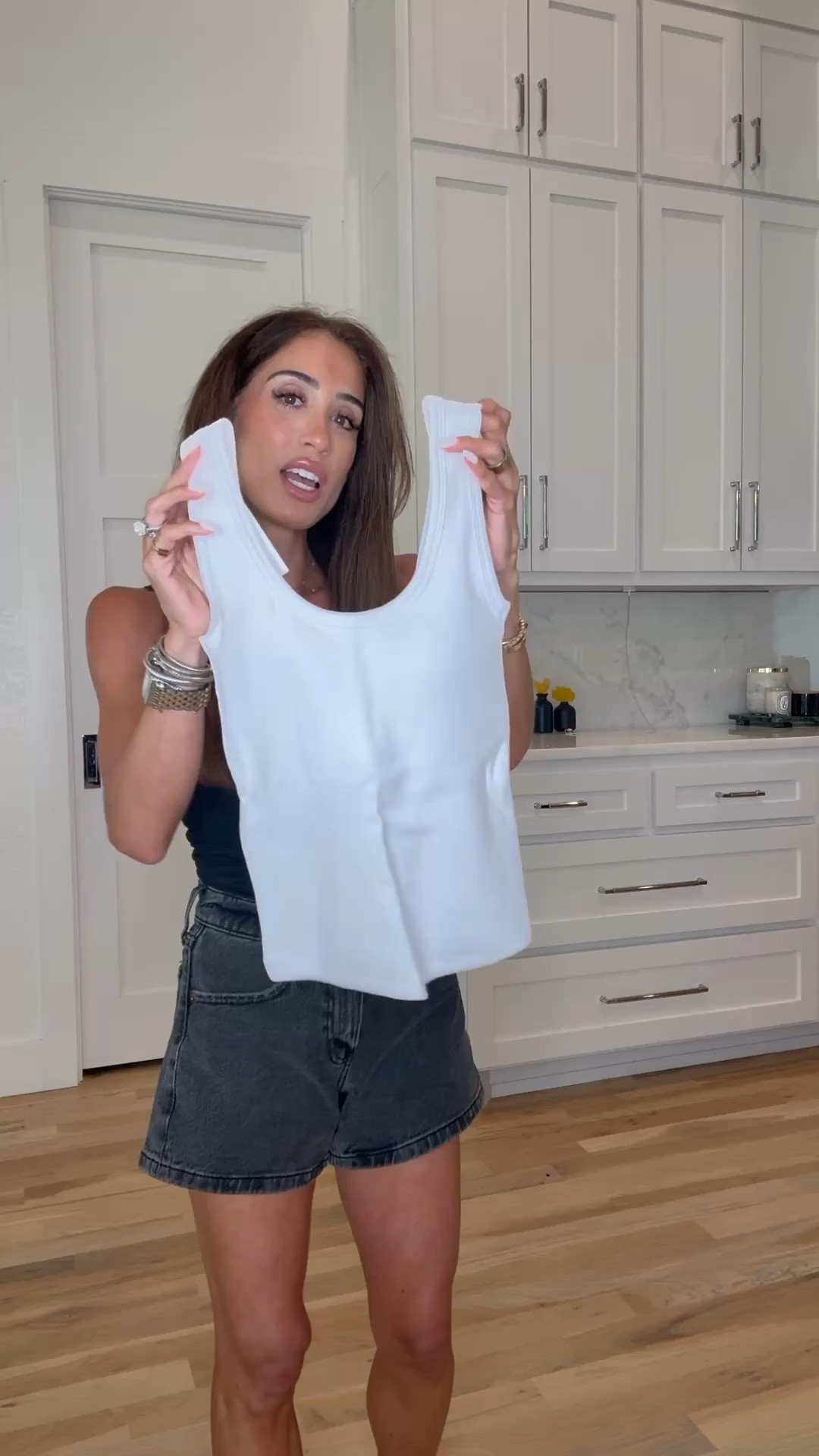Summer tank with built in bra ribbed tank size xxs code AFSUMMER denim shorts

#LTKSaleAlert #LTKPetite