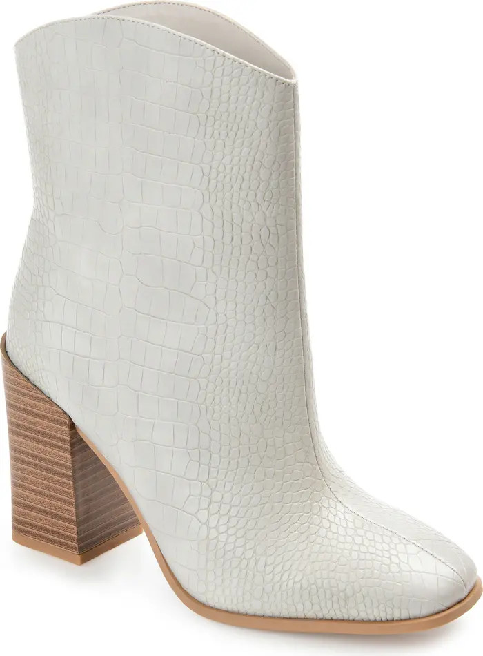 JOURNEE COLLECTION Brekkin Croc Embossed Tru Comfort Foam Western Bootie | Nordstromrack | Nordstrom Rack