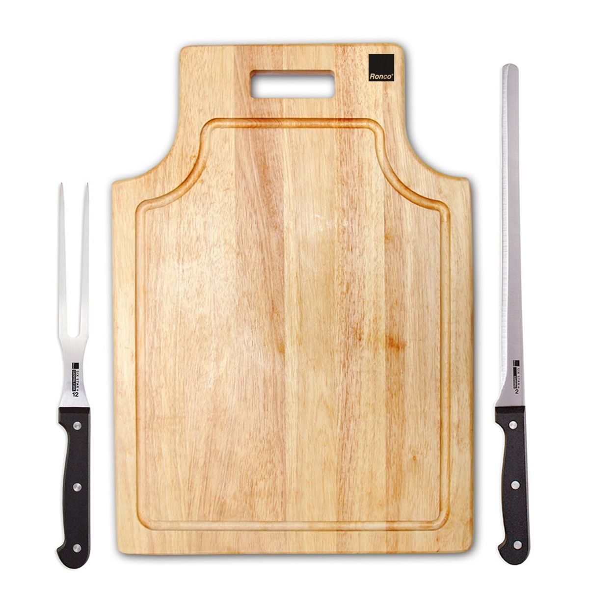 Ronco Carving Board Set, With Drip Catch Stainless Steel Carving Knife and Fork | Target