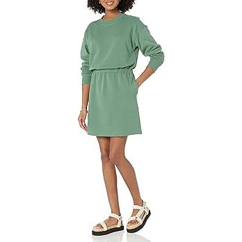 Amazon Essentials Women's Knit Waisted Sweatshirt Dress (Available in Plus Size) | Amazon (US)