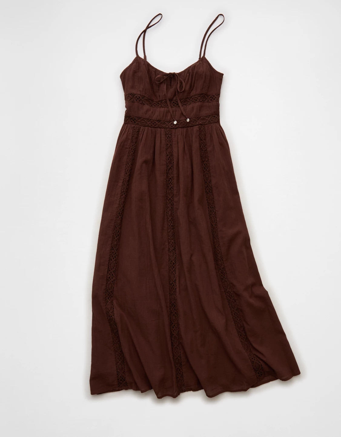 AE Tie-Front Lace Midi Dress | American Eagle Outfitters (US & CA)