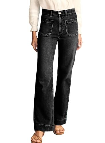Astylish Women's Wide Leg Jeans High Waisted Stretchy Straight Leg Jeans Loose Trendy Denim Pants... | Amazon (US)