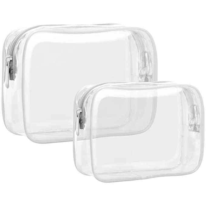 F-color TSA Approved Toiletry Bag 2 Pack Clear Travel Bags for Toiletries - Clear Makeup Bags Cle... | Amazon (US)