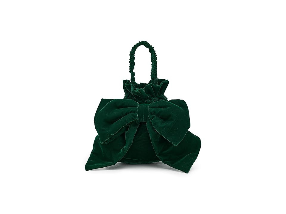 Free People Belle Velvet Bow Bag Shoulder Women's Handbags Emerald, Polyester/Velvet | Zappos