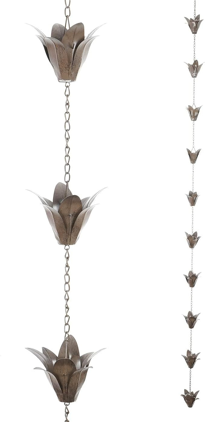 TZSSP Rain Chains Decorative Lily Rain Chain, 8-1/5 Length, Metal | Amazon (CA)