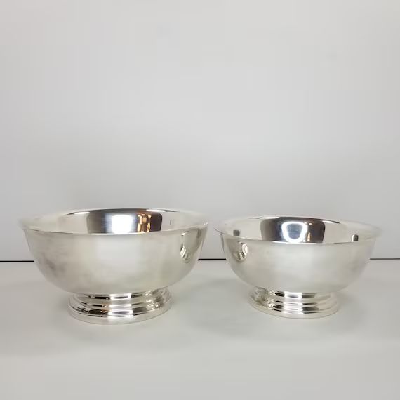 Vintage Pair of Paul Revere Style Bowls, Silver Plate Bowls, Gradual Bowls, Paul Revere Bowl. | Etsy (US)
