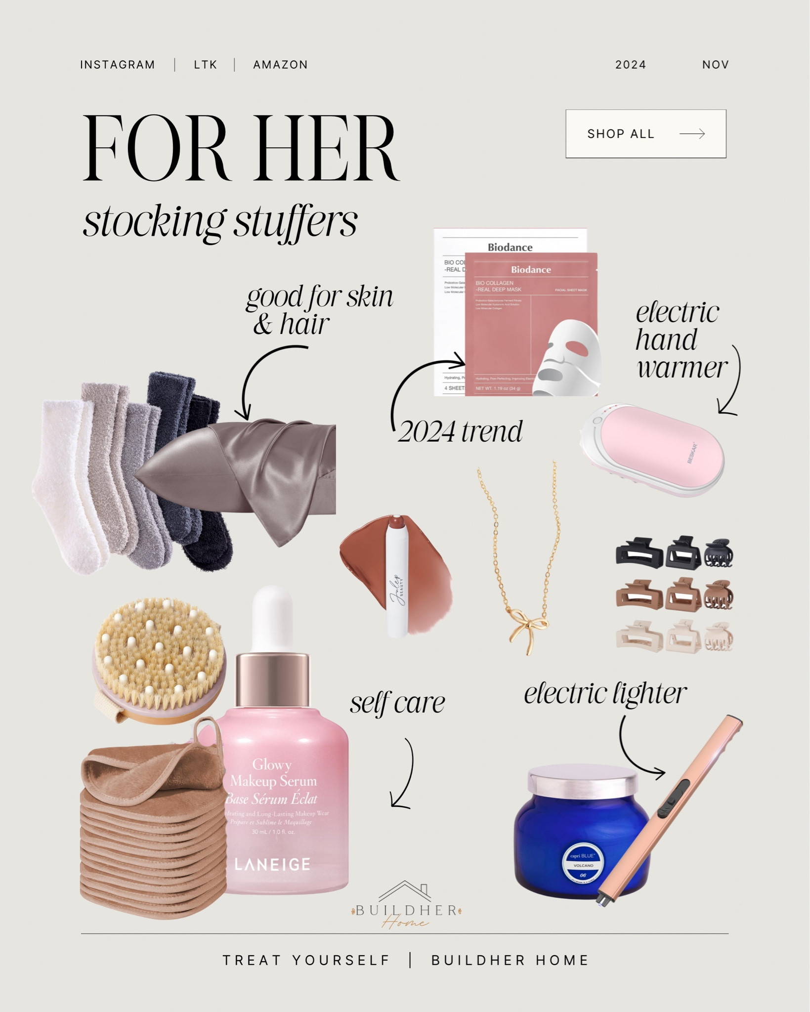 The perfect stocking stuffers for her. 

#LTKBeauty #LTKGiftGuide #LTKHoliday