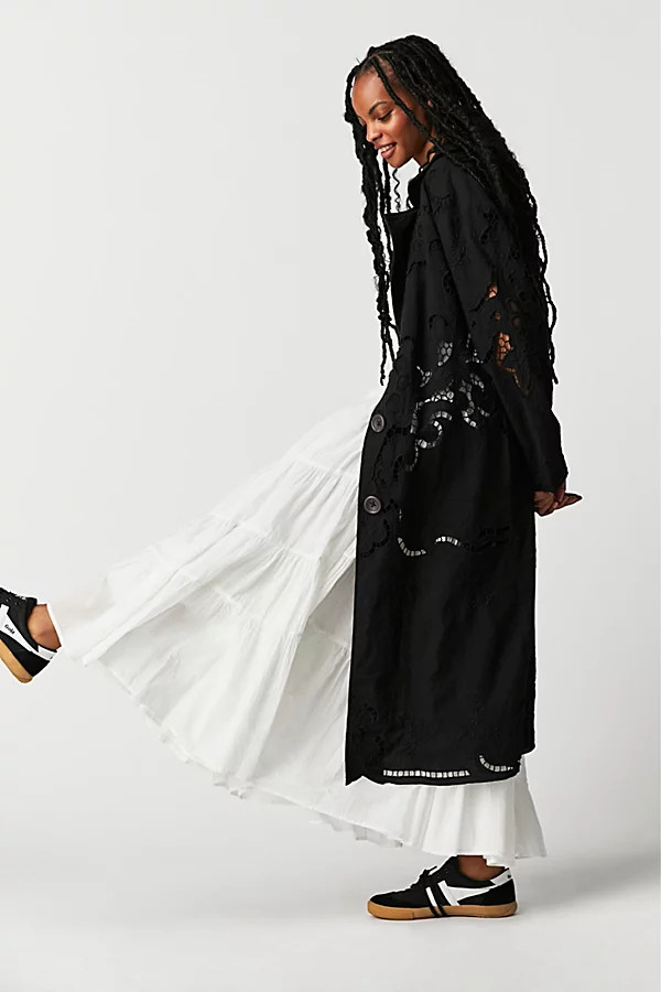 Susanna Duster by Free People, Black, XS | Free People (Global - UK&FR Excluded)