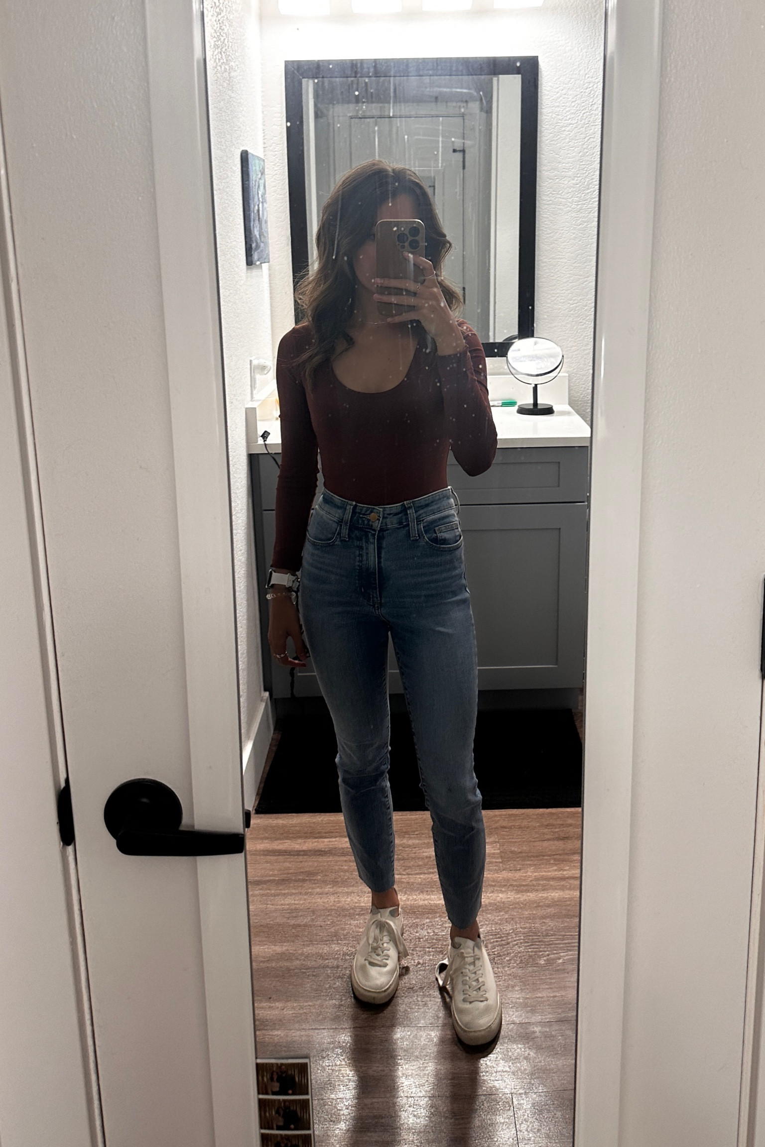 Target jeans 0R - cut bottom for raw cut
Abercrombie bodysuit XXS
Sam Edelman 7.5

#LTKSeasonal #LTKsalealert #LTKstyletip