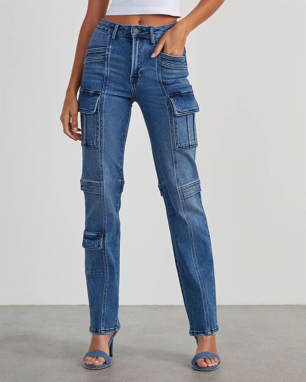 Zhaire High Rise Pocketed Straight Jeans | VICI Collection