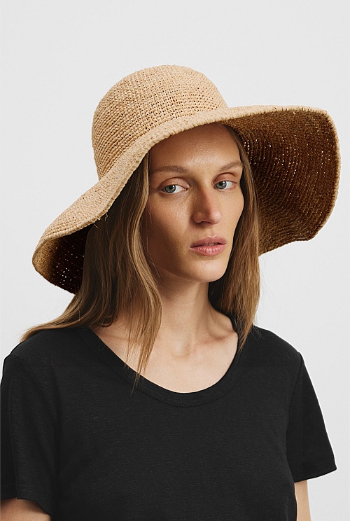 Raffia Wide Brim Hat | Country Road