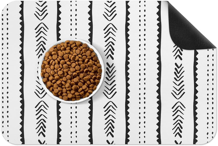 Amazon.com: Yinuomo Absorbent Dog Food Mat, No Stains Boho Placemats with Non Slip Rubber Back, Q... | Amazon (US)