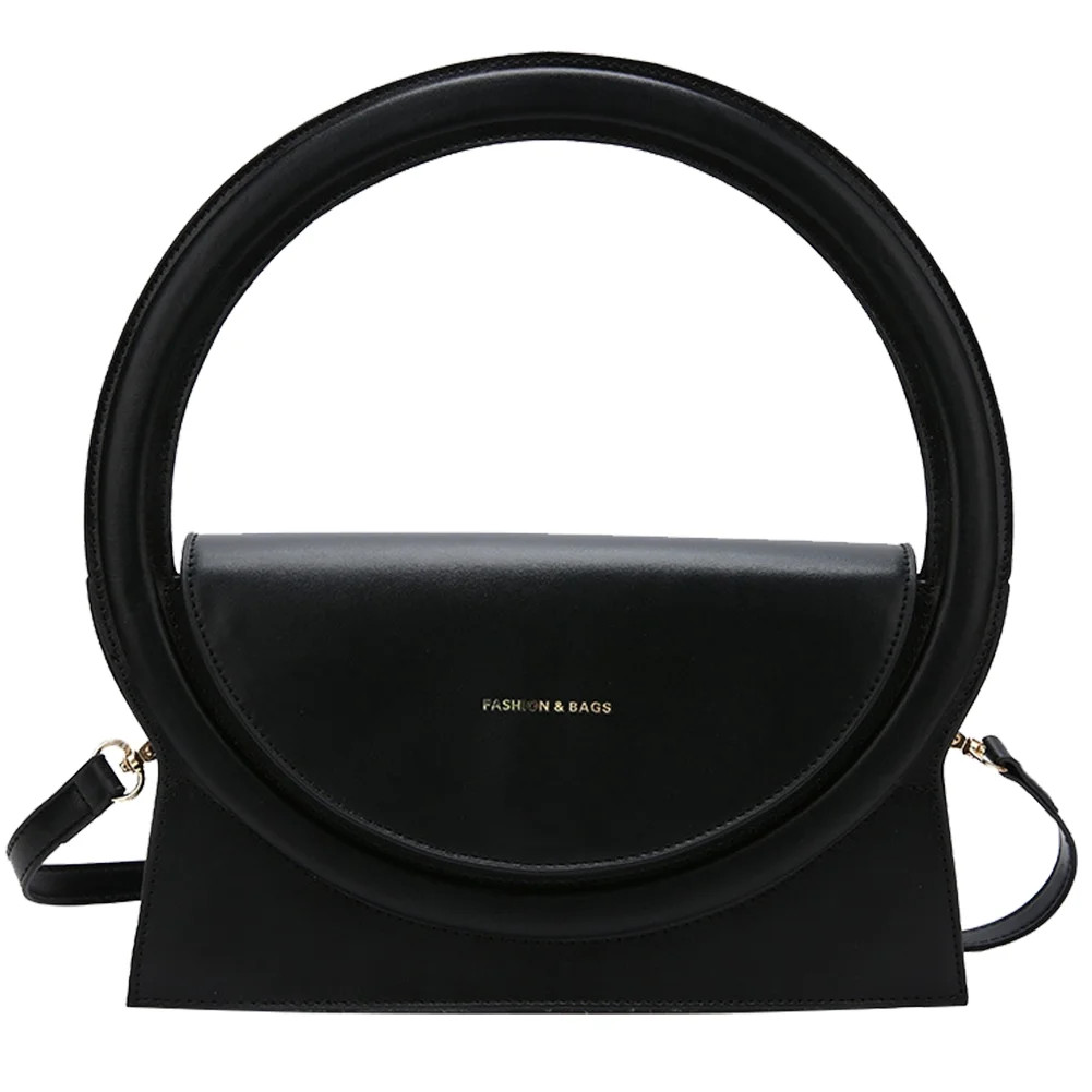 Diamond Women Handbags Purses Large Circle Design Leather Shoulder Bag, Black | Walmart (US)