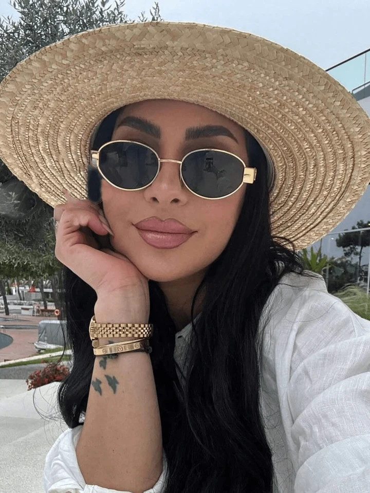 1pc Oval Personalized Metal Fashion Fashion Glasses For Women, Vintage Style For Matching Outfits | SHEIN