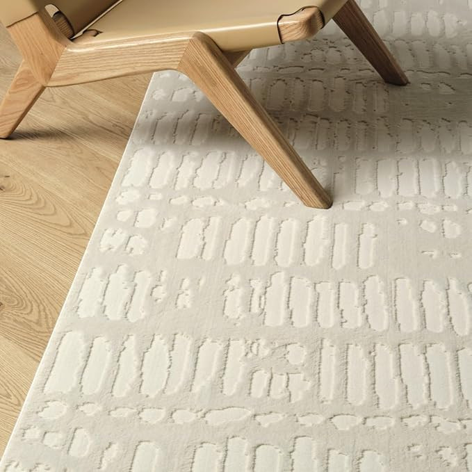 Shell 5'3"x8' Washable Area Rug for Living Room Bedroom - 100% Recycled Oeko-TEX Certified, Mediu... | Amazon (US)