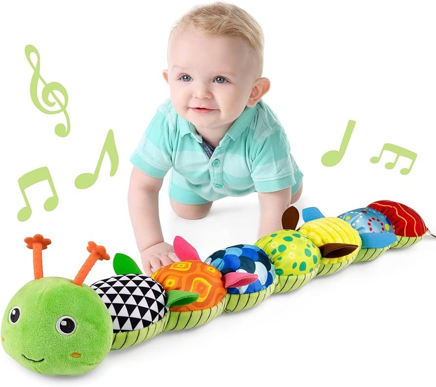 Baby Toys Musical Caterpillar,Infant Stuffed Animal Toys with Crinkle and Rattles,Soft Sensory To... | Amazon (US)