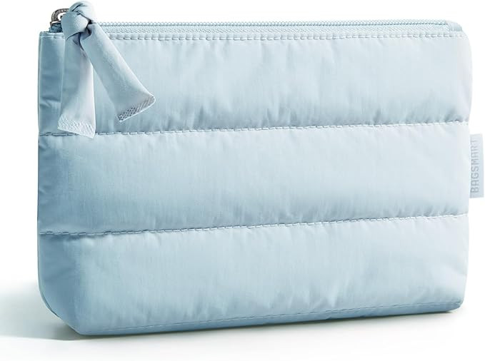 BAGSMART Small Makeup Bag, Puffy Portable Cosmetic Pouch with Charm Zipper, Water-Resistant Trave... | Amazon (US)