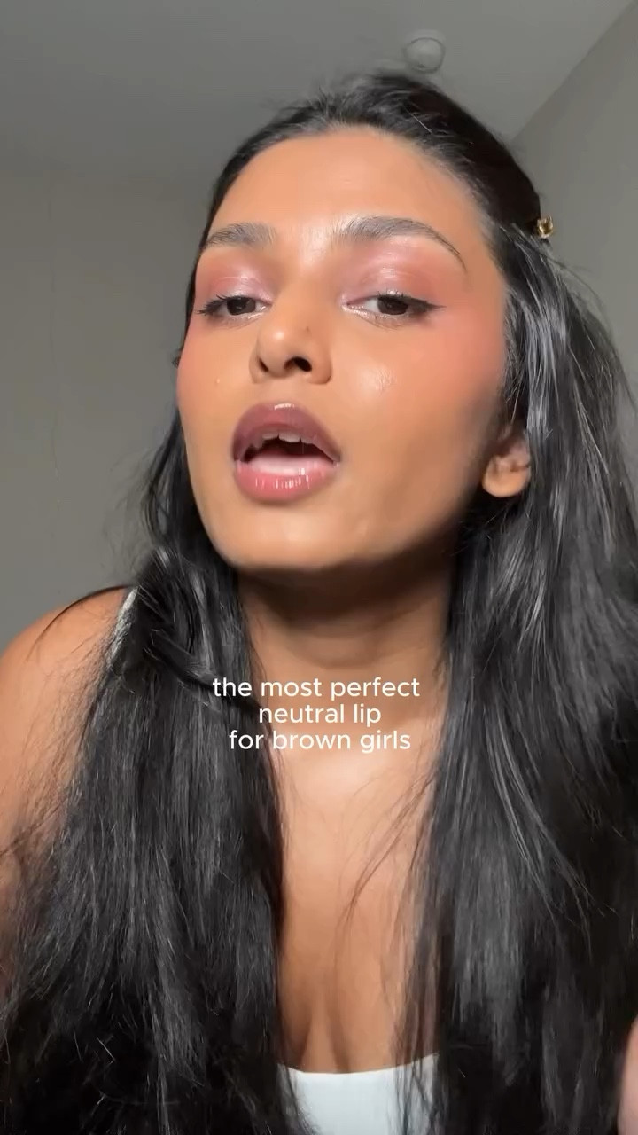 my favorite glossy nude lip combo for pigmented lips #browngirlmakeup #lipcombo