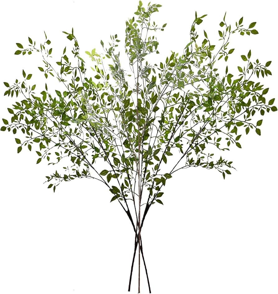 ACJRYO 3Pcs Artificial Greenery Stems, 43.3 Inch Nandina Branches Tall Faux Plant Stems for Vase,... | Amazon (US)