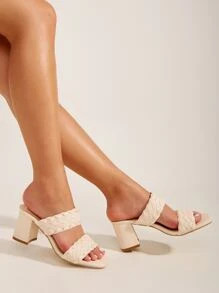 Braided Chunky Heeled Mules | SHEIN