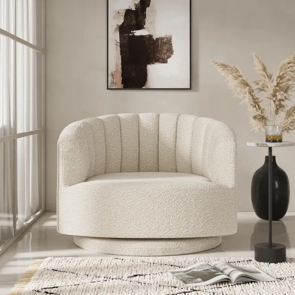 Elena Scalloped Swivel Chair | Dunelm (migrated)