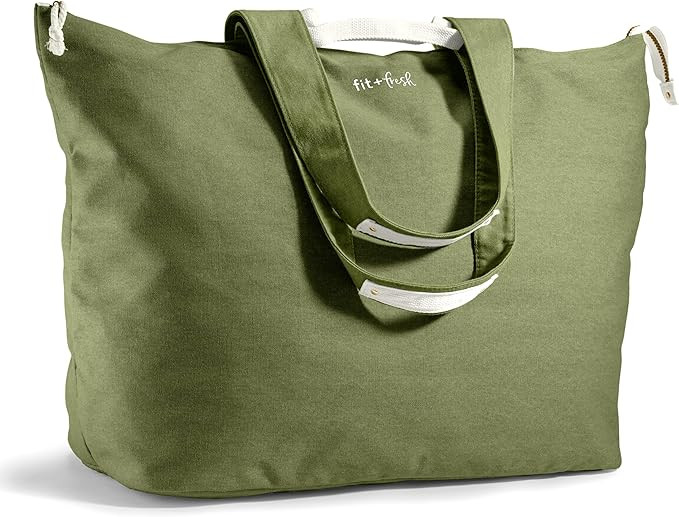 Fit & Fresh Large Beach Bag for Women - Extra Large Travel Tote With Pockets | Amazon (US)