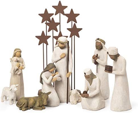 Willow Tree Nativity Starter Figures with The Three Wisemen Plus Metal Stars, 10-Piece Set | Amazon (US)
