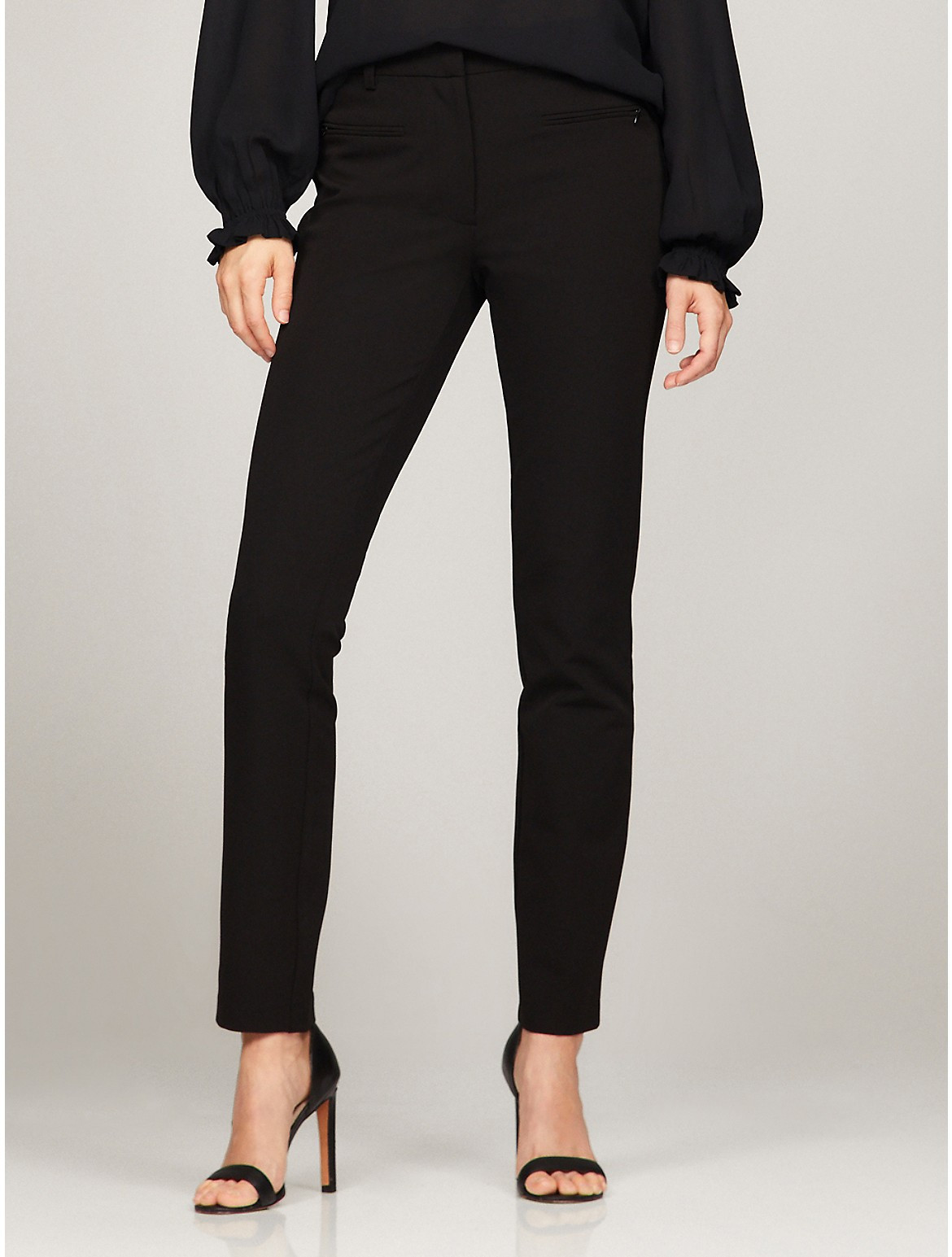 Tommy Hilfiger Women's Slim Fit Solid Pant - Black - 12 | Tommy Hilfiger (US)