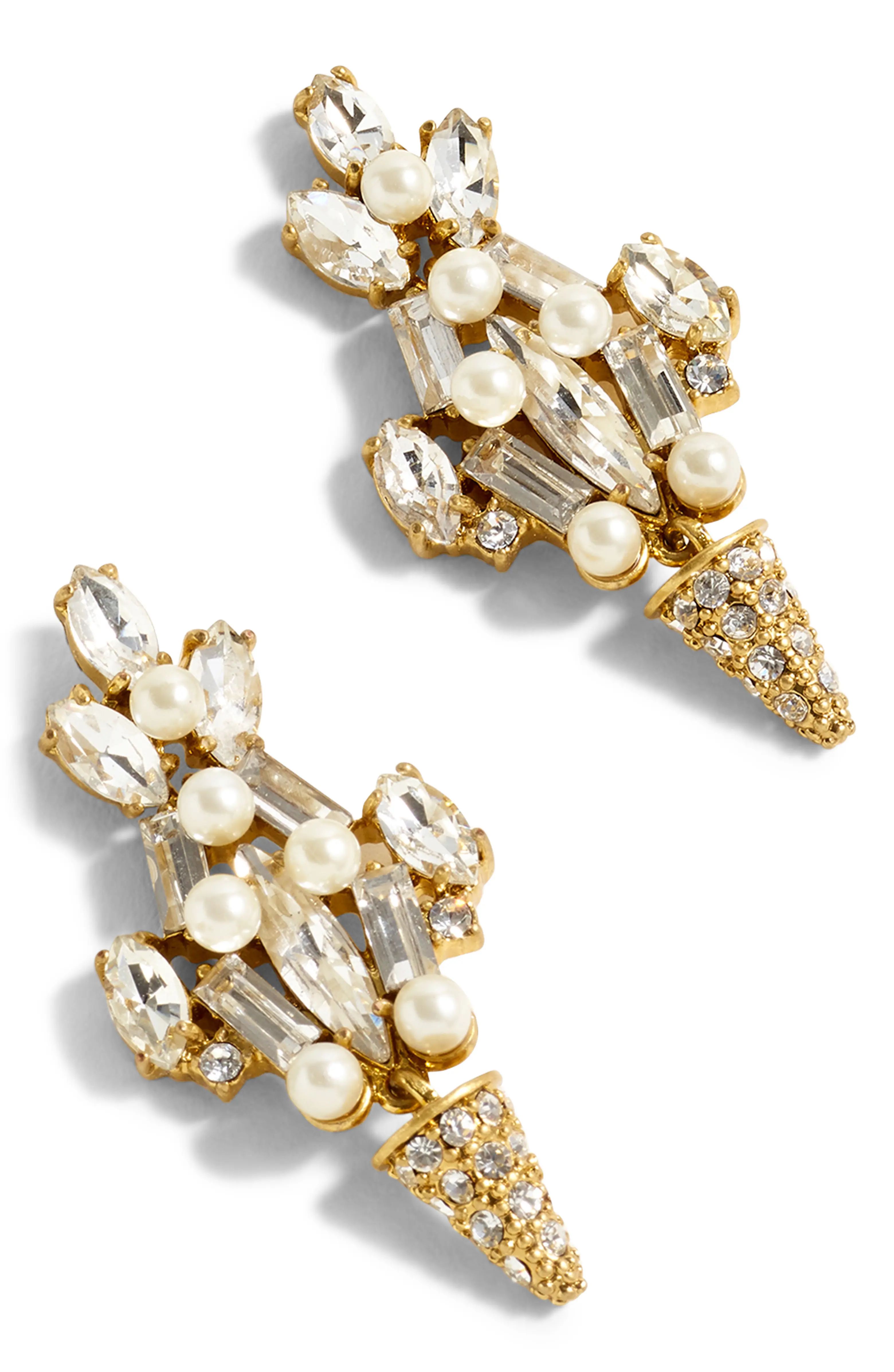 Pearl & Crystal Statement Stud Earrings | Nordstrom