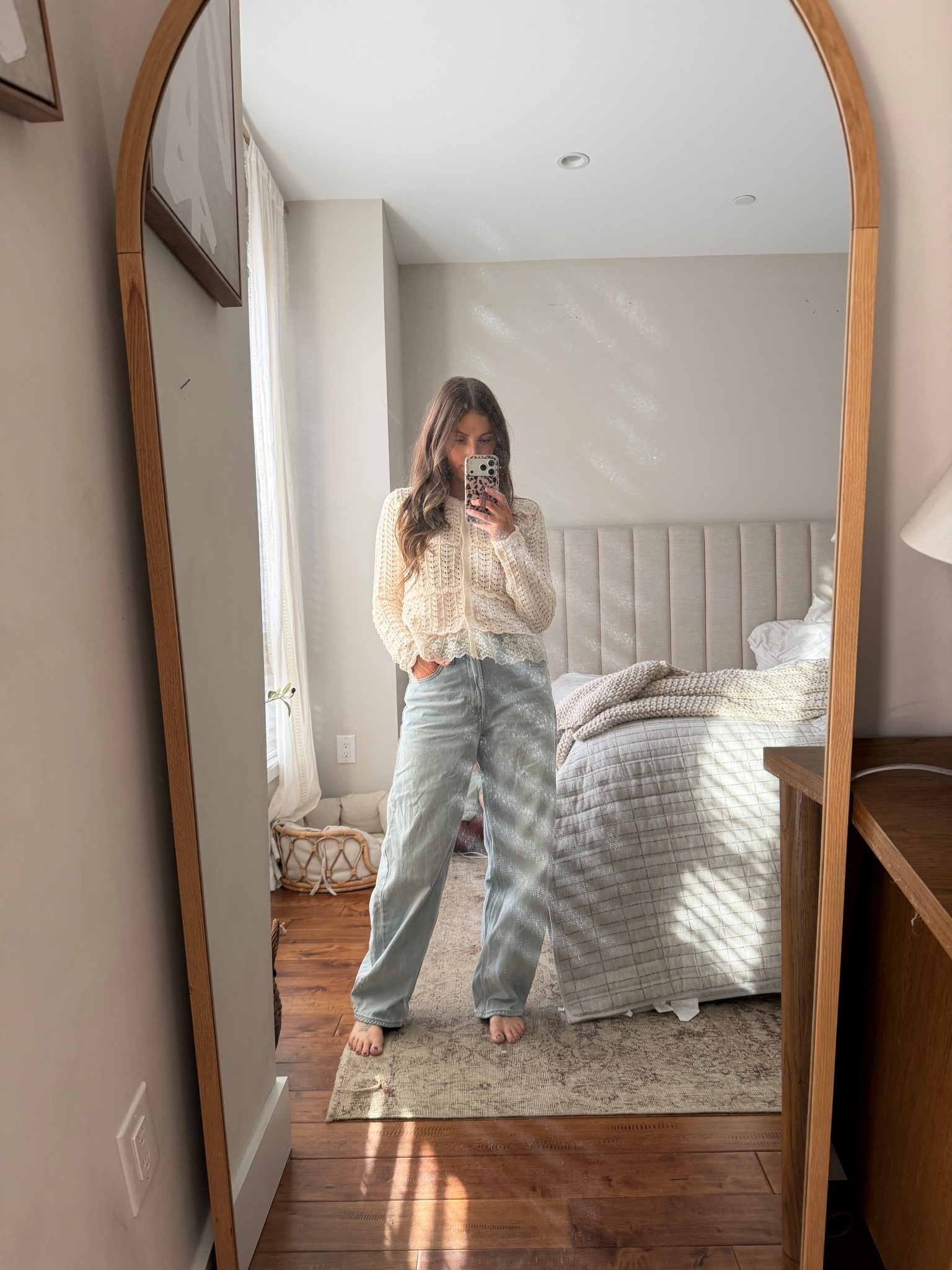 Tho has been my go to holiday outfit this season - a cute simple but festive cardigan and the perfect jeans 

#LTKootd