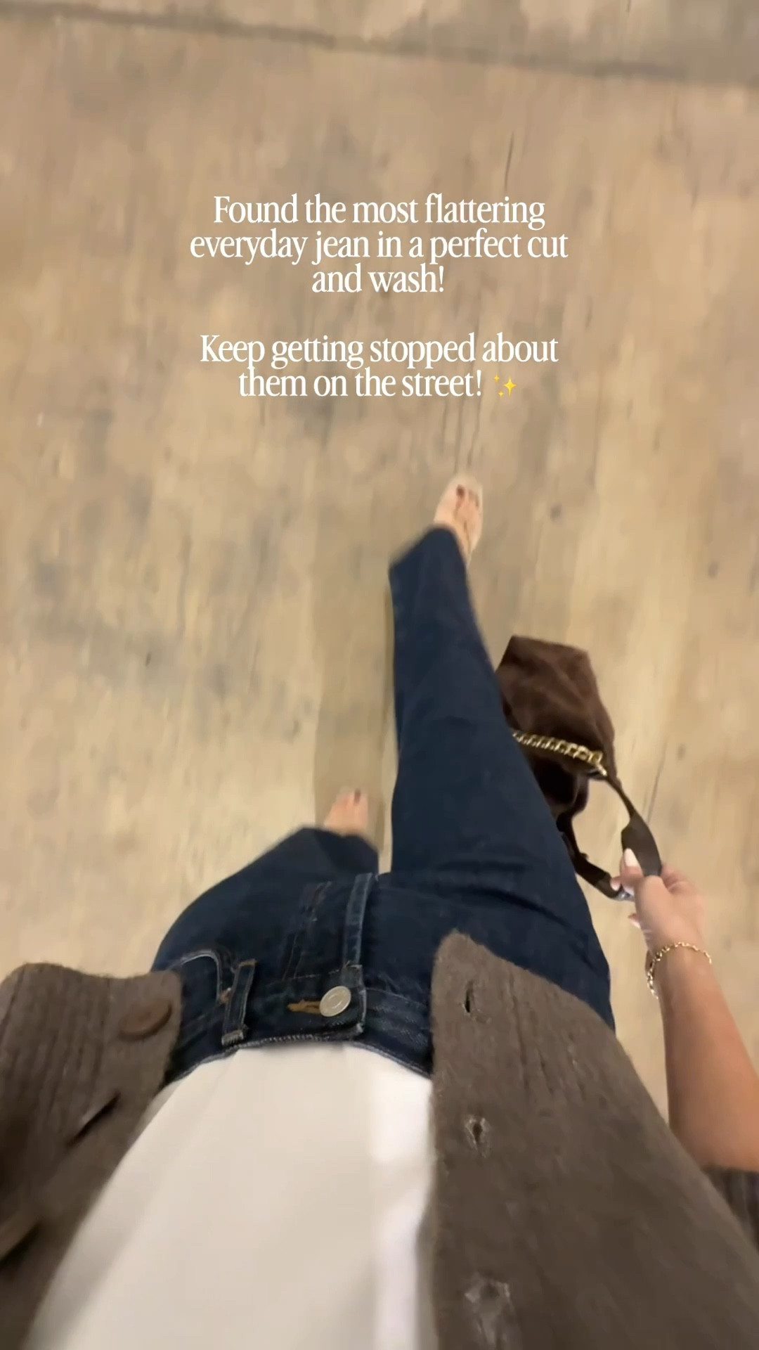 These are the cool-girl jeans you throw on and instantly look pulled together. 

High-rise. Cropped wide leg. 

That vintage indigo wash that makes everything look expensive.

But here’s the real magic — they’re weightless.
Zero stretch, but soft.
Structured, but draped.
Polished, but effortless.
Half-tuck a tee and you’re done.

I normally wear a size 24 but I sized down in these to a 23.

And if you’re petite? There’s a shorter inseam version too.